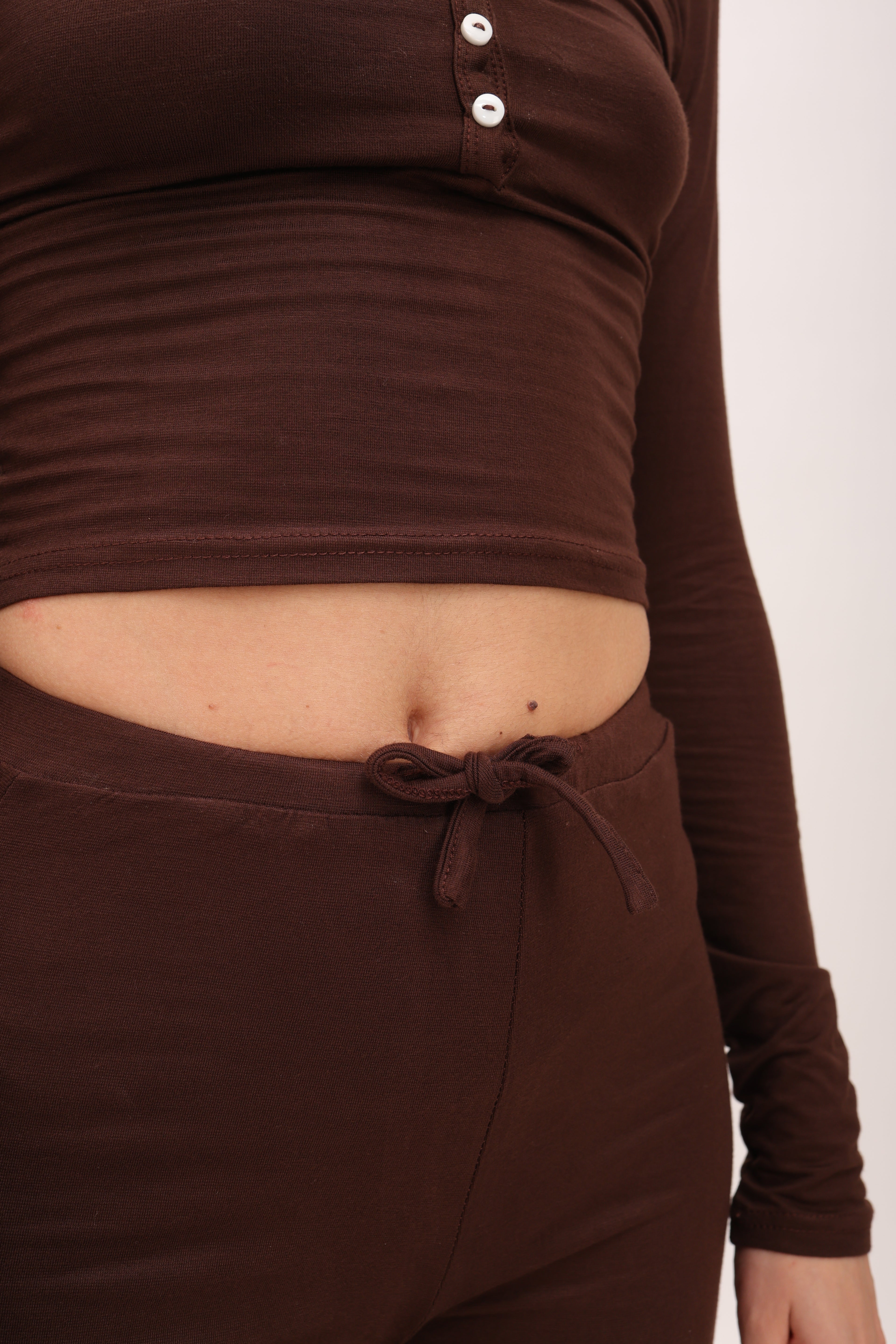 henley top with flared bottom