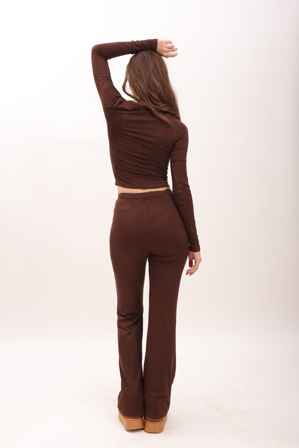 henley top with flared bottom