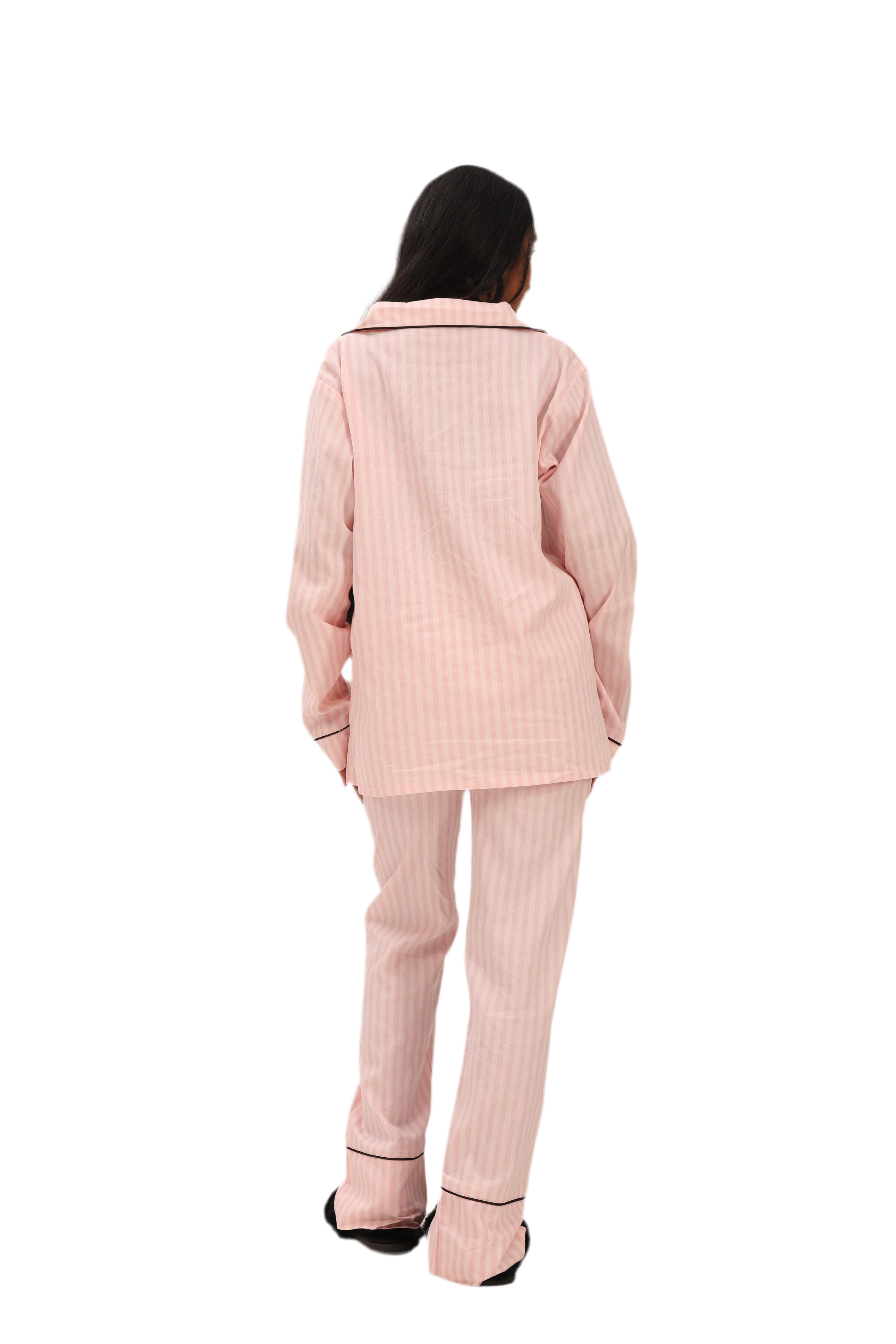 Striped linen pajama set