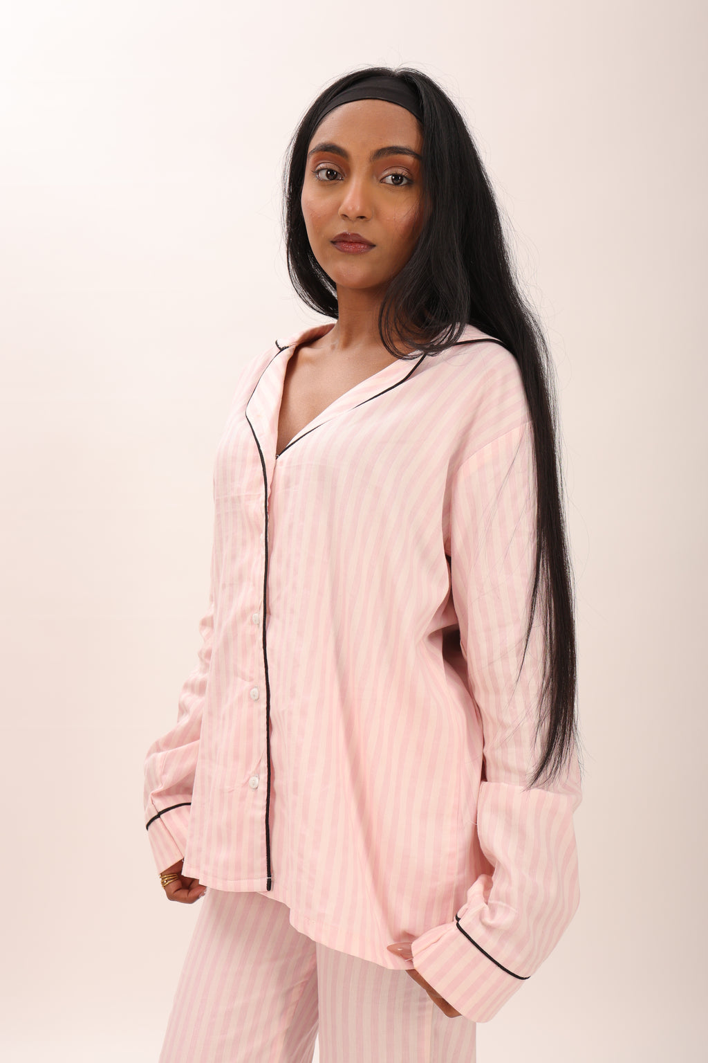 Striped linen pajama set