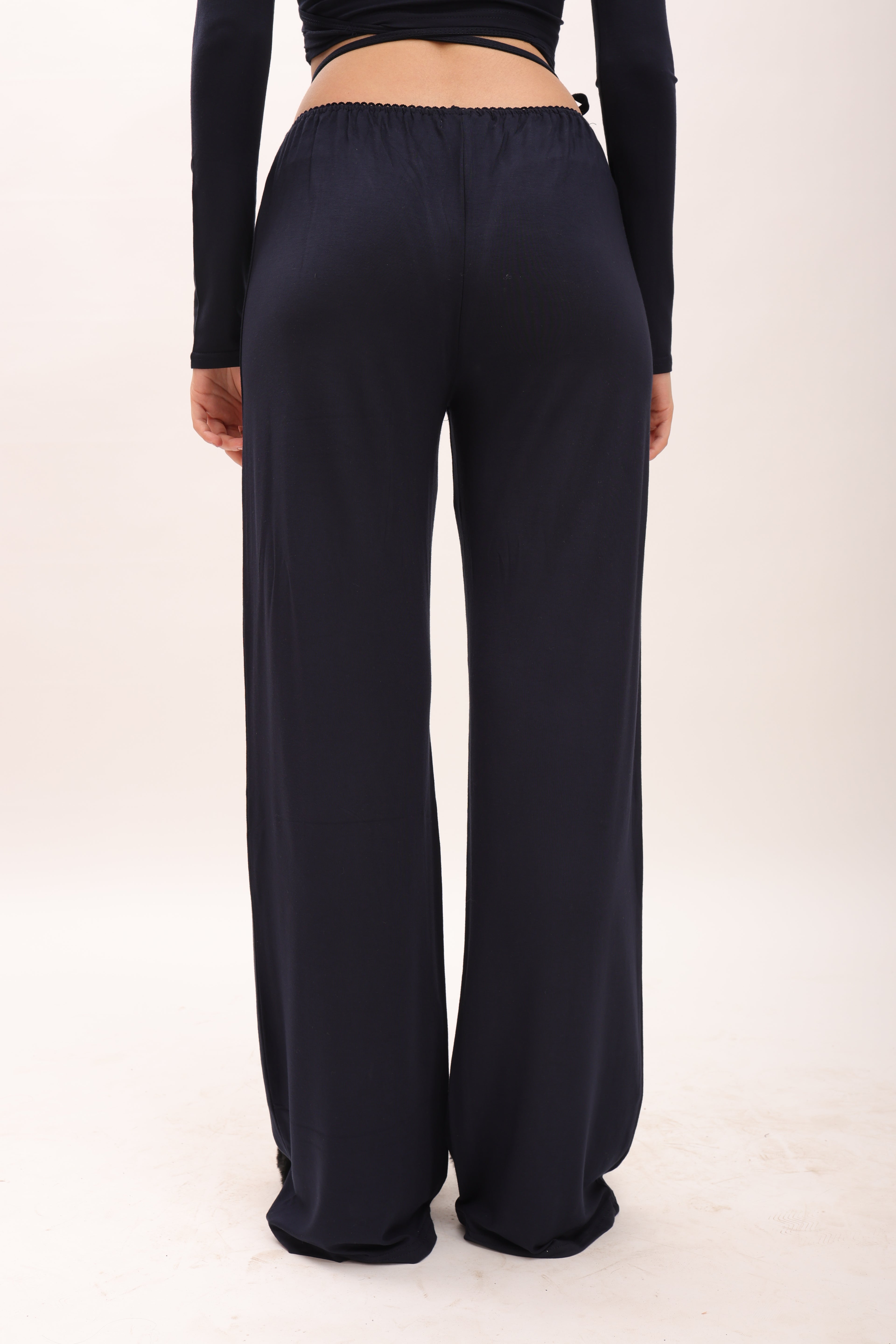 Navy lace trim lounge pajama