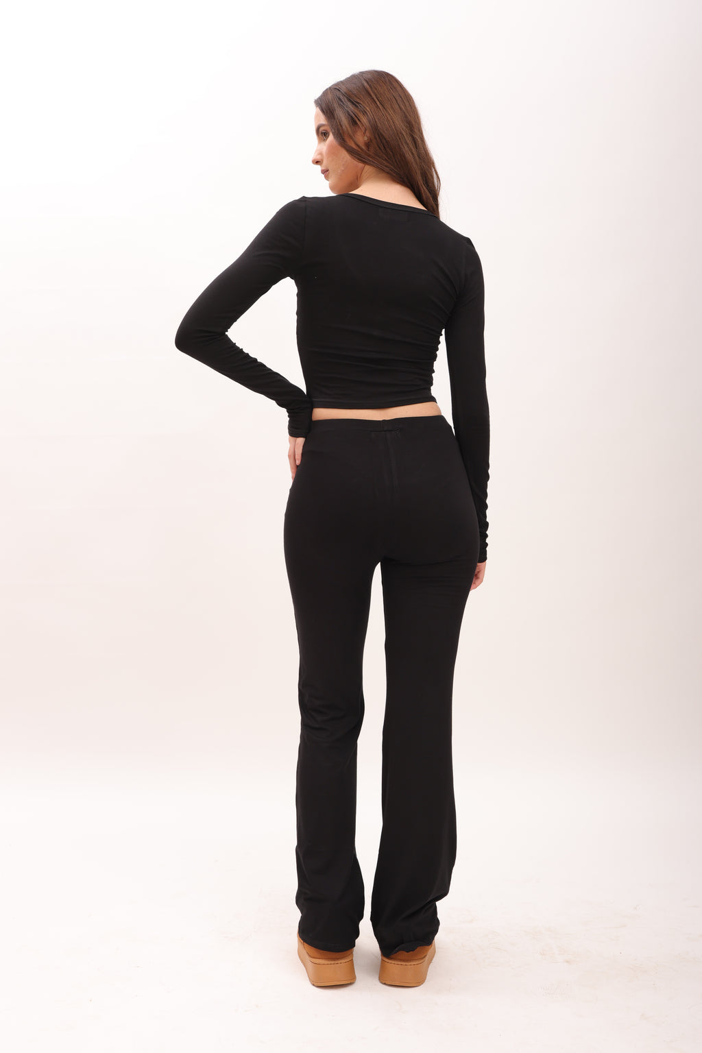 henley top with flared bottom