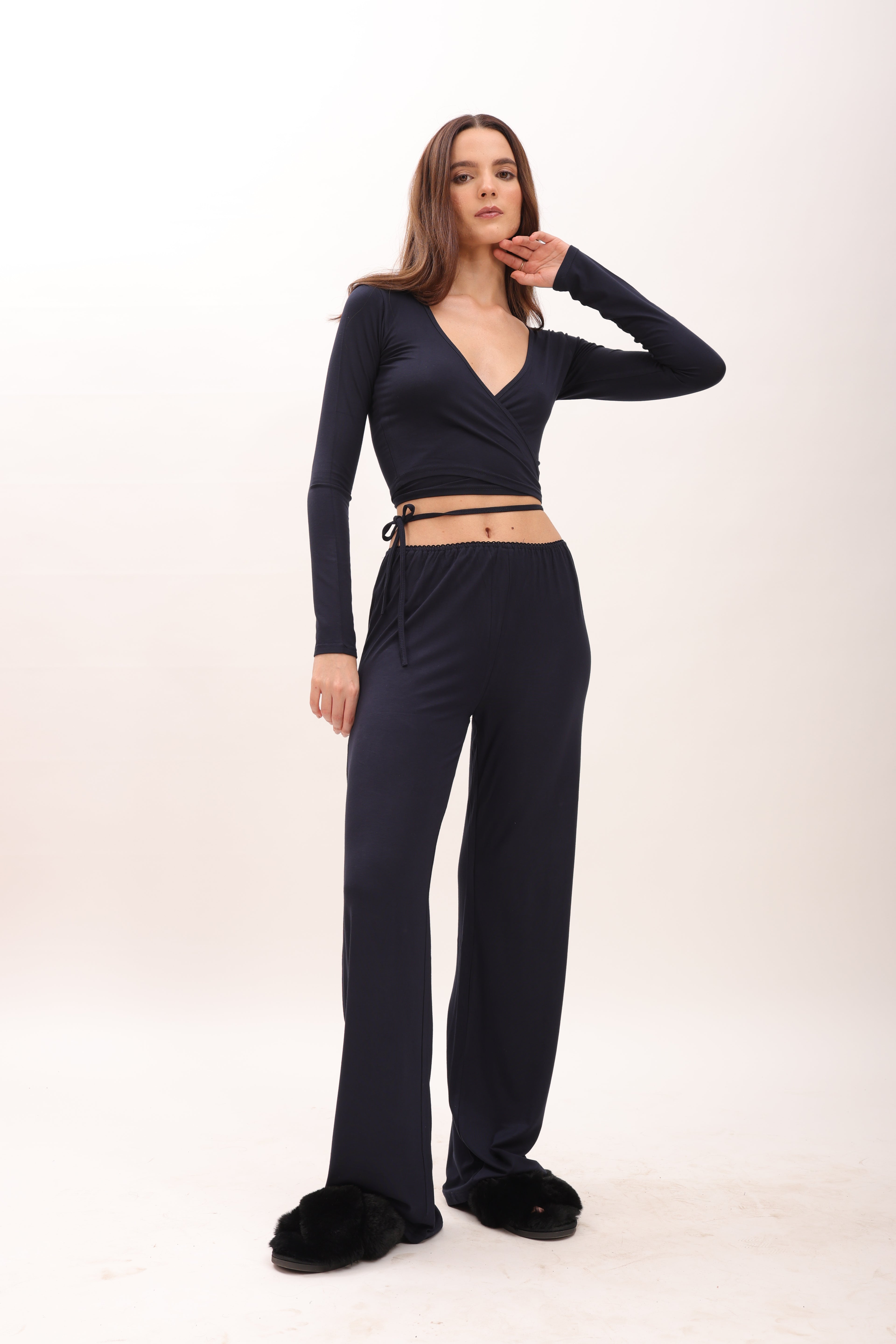 wrap top with lounge pajama
