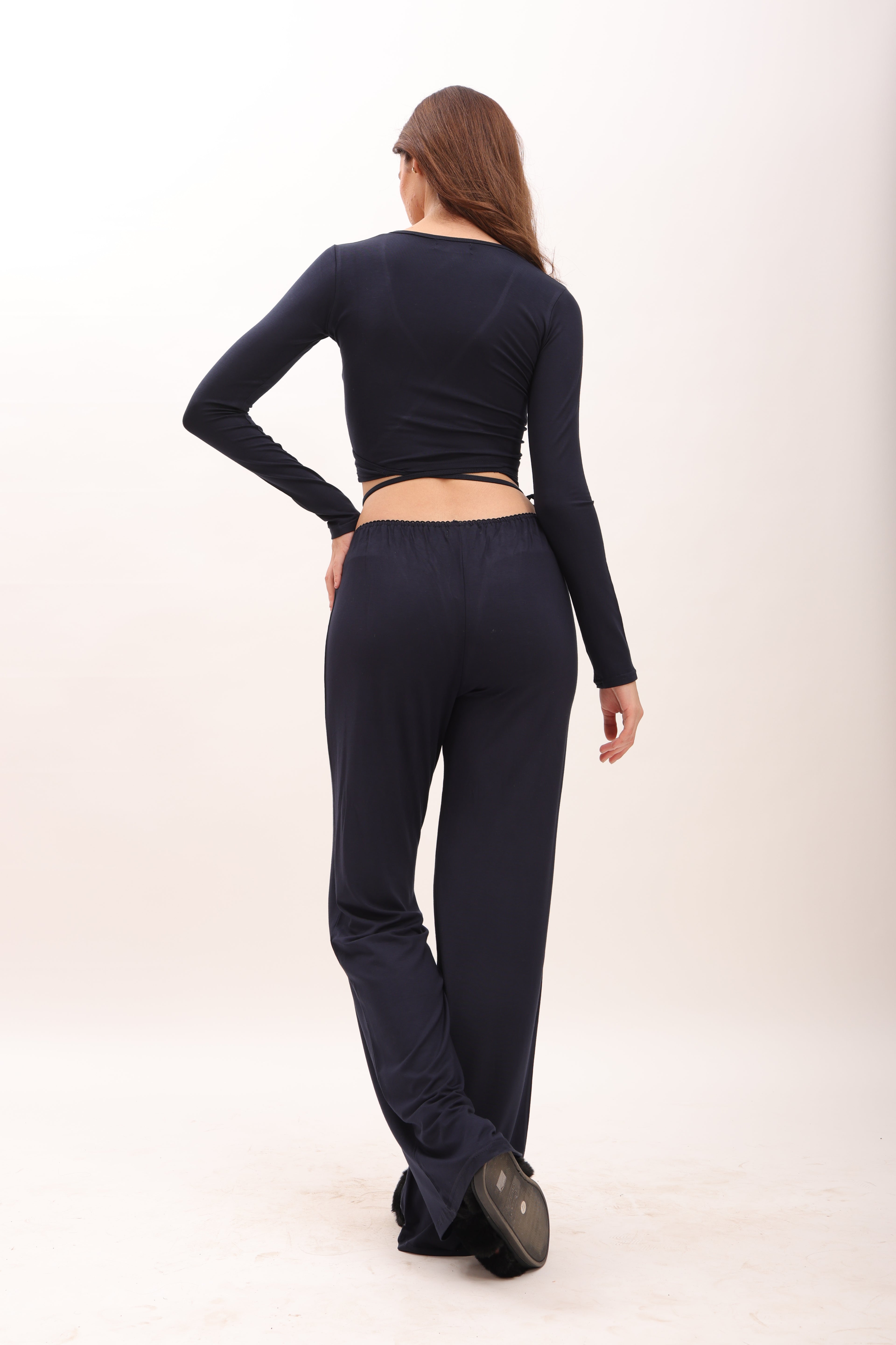 Navy lace trim lounge pajama